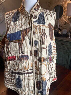 Vintage Rare Polo Ralph Lauren Reversible Equestrian Vest Size 3X